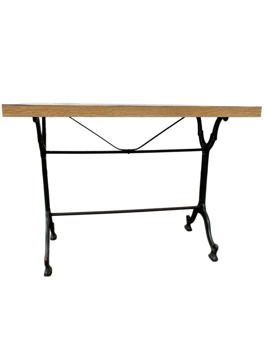 Antique Wrought-iron Engraved Bistro Table-photo-2