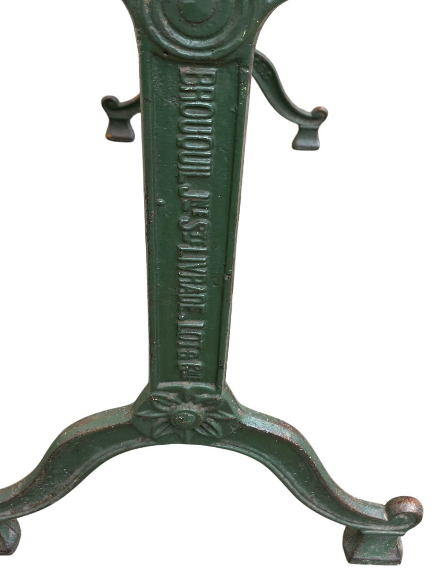 Antique Wrought-iron Engraved Bistro Table-photo-3