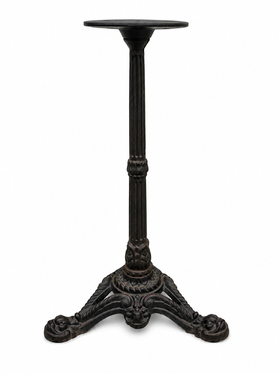 Paire de pieds de table bistrot ancien en fer forgé-photo-1