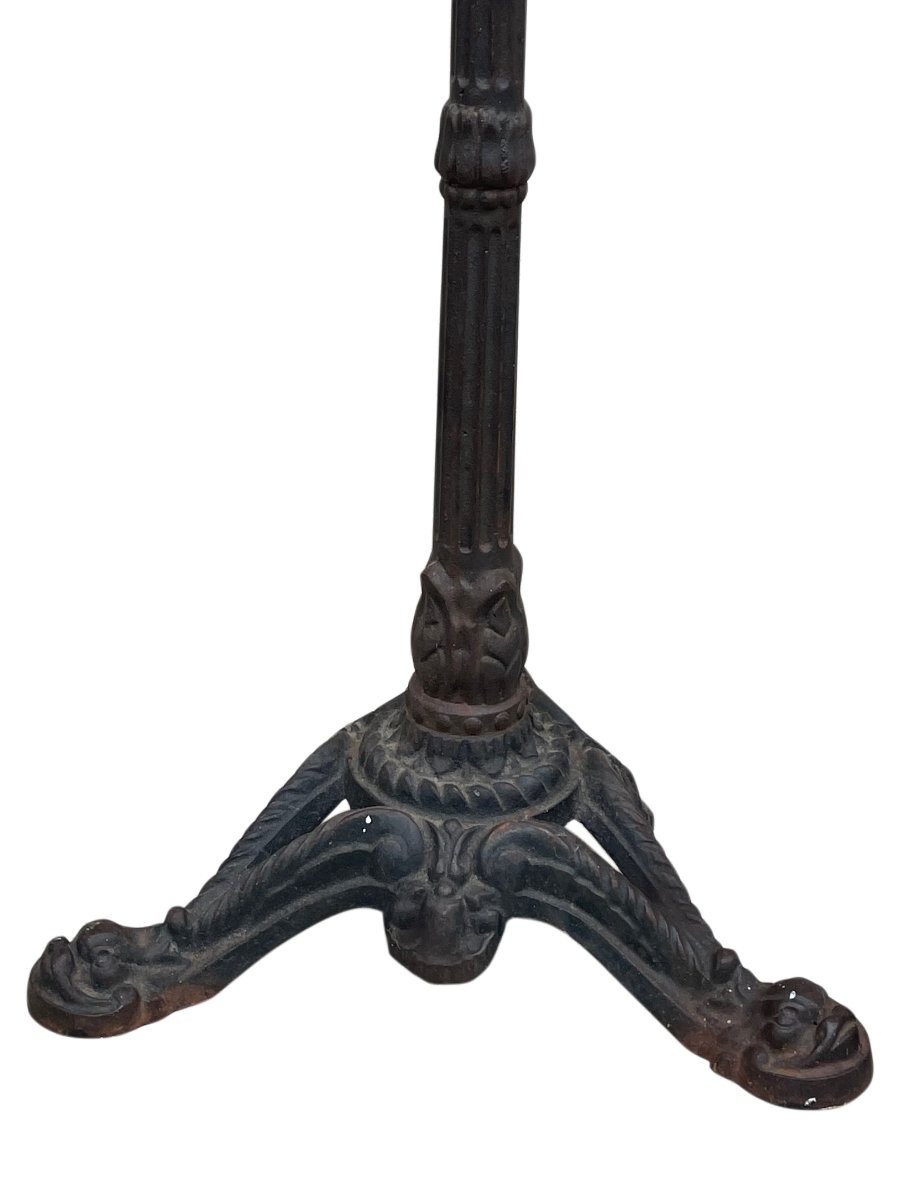 Paire de pieds de table bistrot ancien en fer forgé-photo-2
