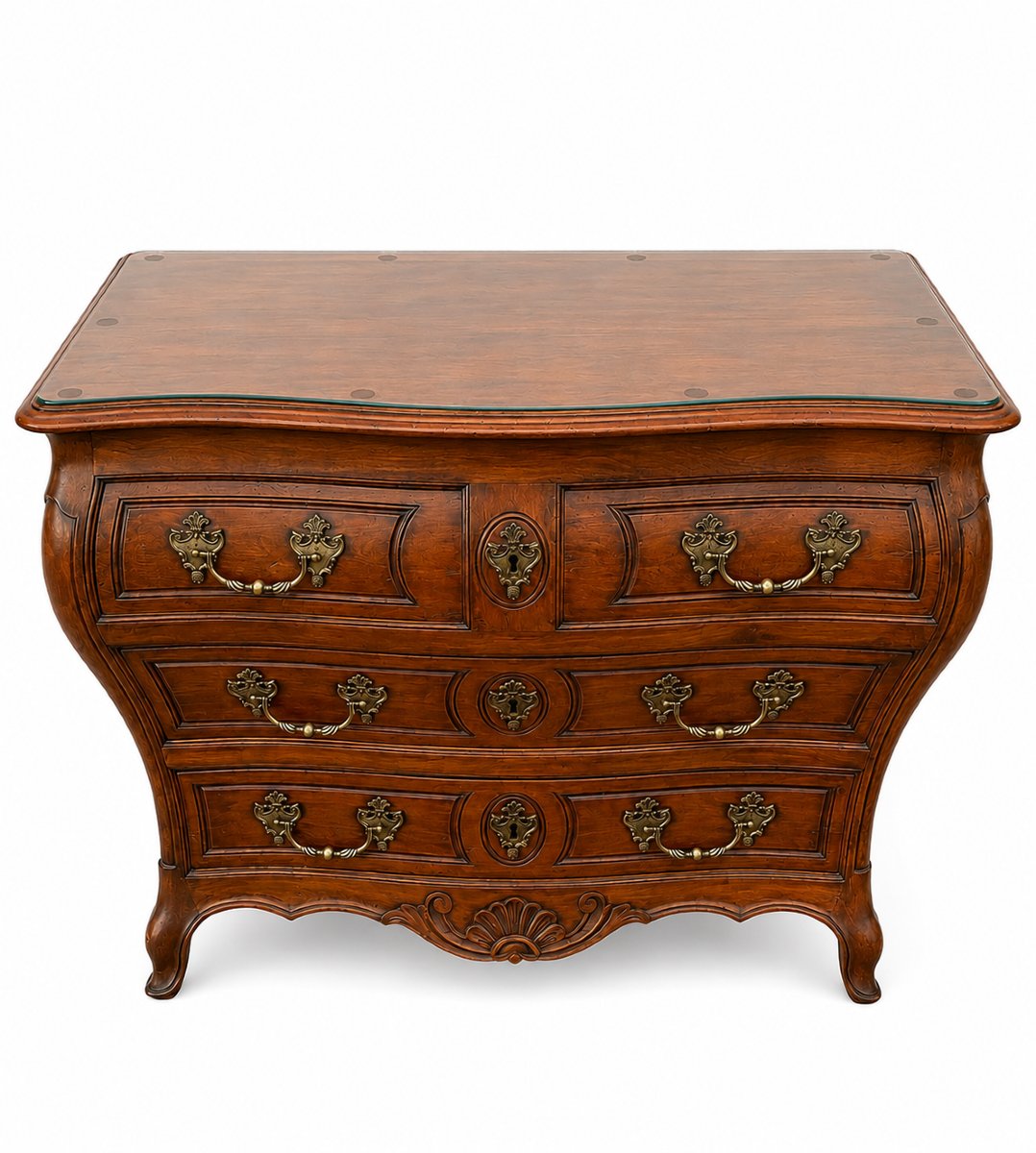 Commode tombeau Bordelaise style Louis XV en acajou massif et bronze - 4 tiroirs-photo-4