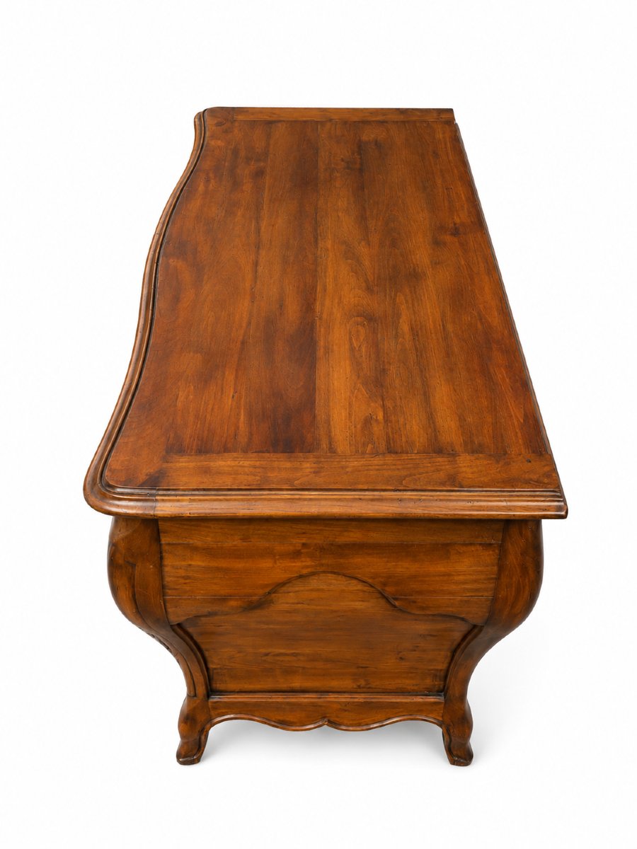 Louis XV-style Bordeaux Tomb Chest In Solid Mahogany And Bronze—4 Drawers-photo-4