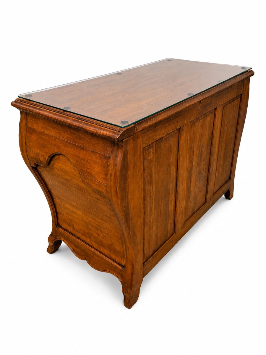 Louis XV-style Bordeaux Tomb Chest In Solid Mahogany And Bronze—4 Drawers-photo-5