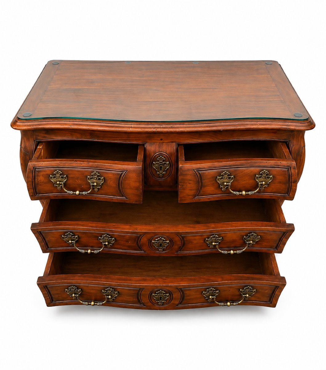 Commode tombeau Bordelaise style Louis XV en acajou massif et bronze - 4 tiroirs-photo-1