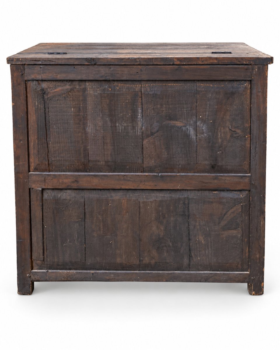 Antique Sideboard Made Of Solid Fir With A Hinged Lid—19th Century-photo-5