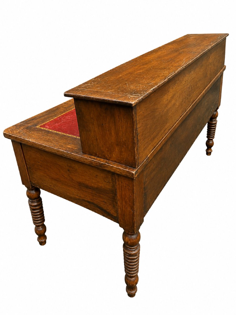 Important bureau bibliothèque avec vitrine, casiers et fauteuil - fin XIXe / début XXe siècle-photo-2