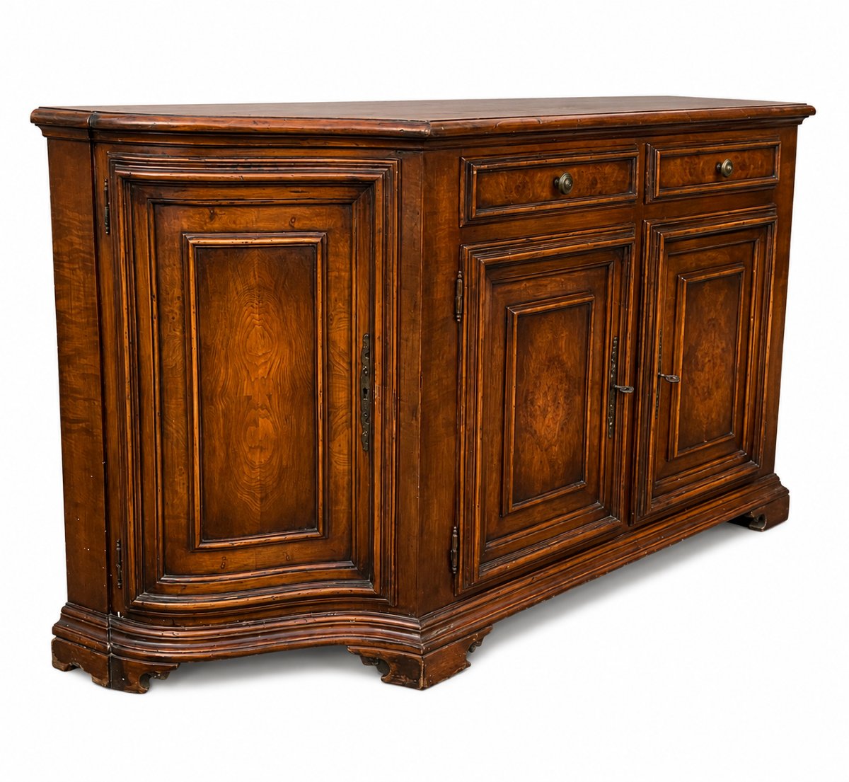 Grand buffet en merisier et noyer à panneaux de ronce, XIXe siècle -photo-2