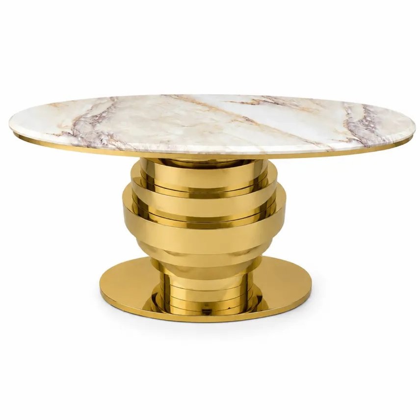 Gold-plated Brass And Marble Console Table—1970s Style-photo-2