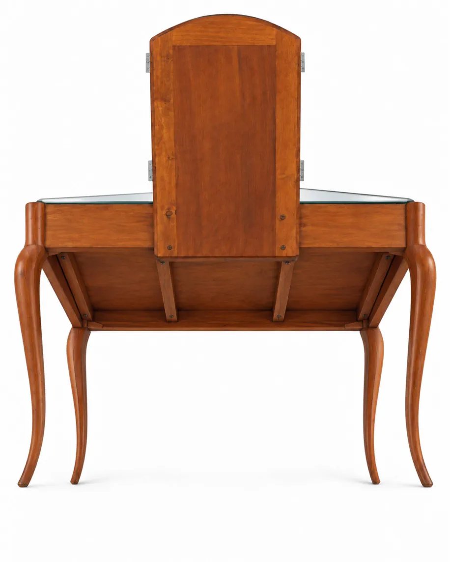 1950s Art Deco Dressing Table With A Triptych Mirror And Beveled Glass-photo-4