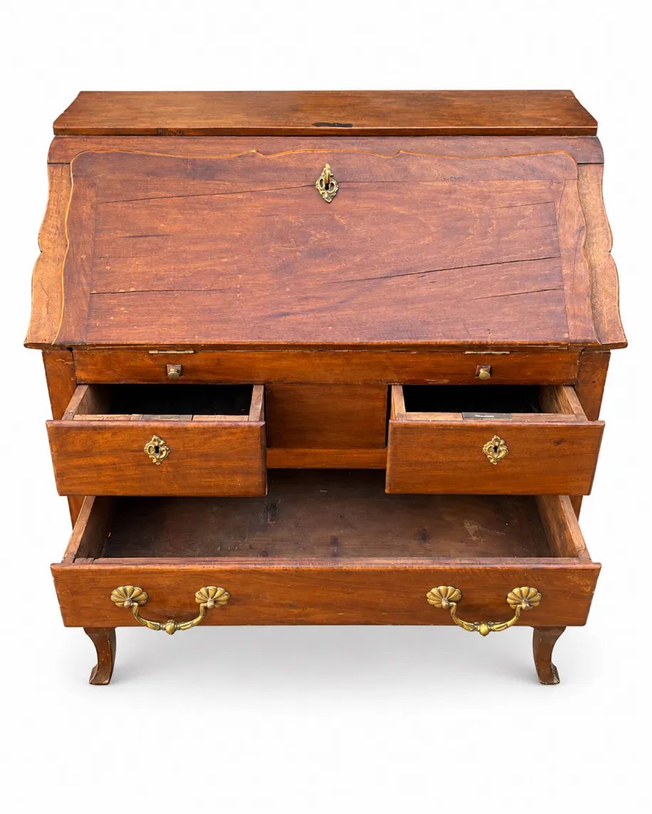 Secrétaire de style Louis XV en noyer - XIXe siècle-photo-3