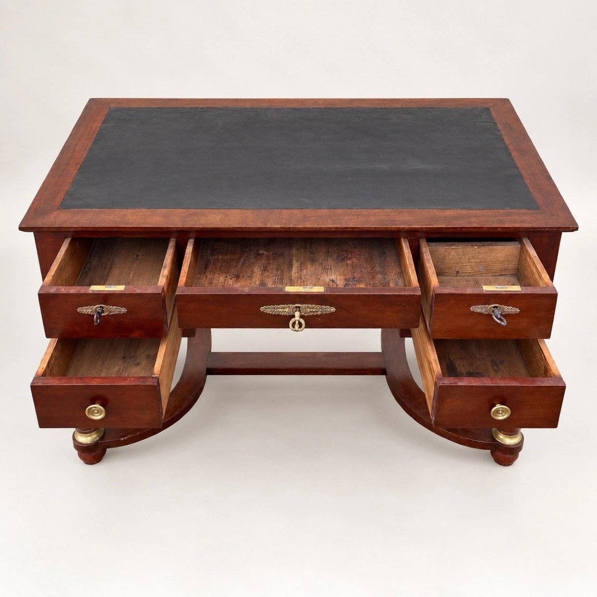 Bureau plat de style Empire en acajou-photo-2