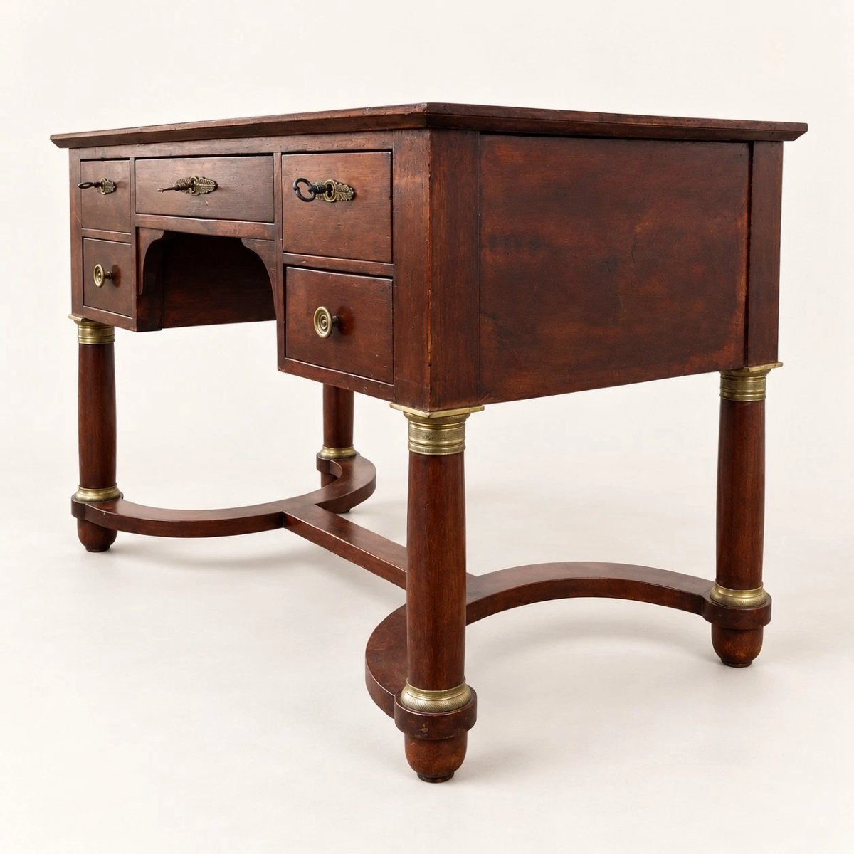 Bureau plat de style Empire en acajou-photo-1