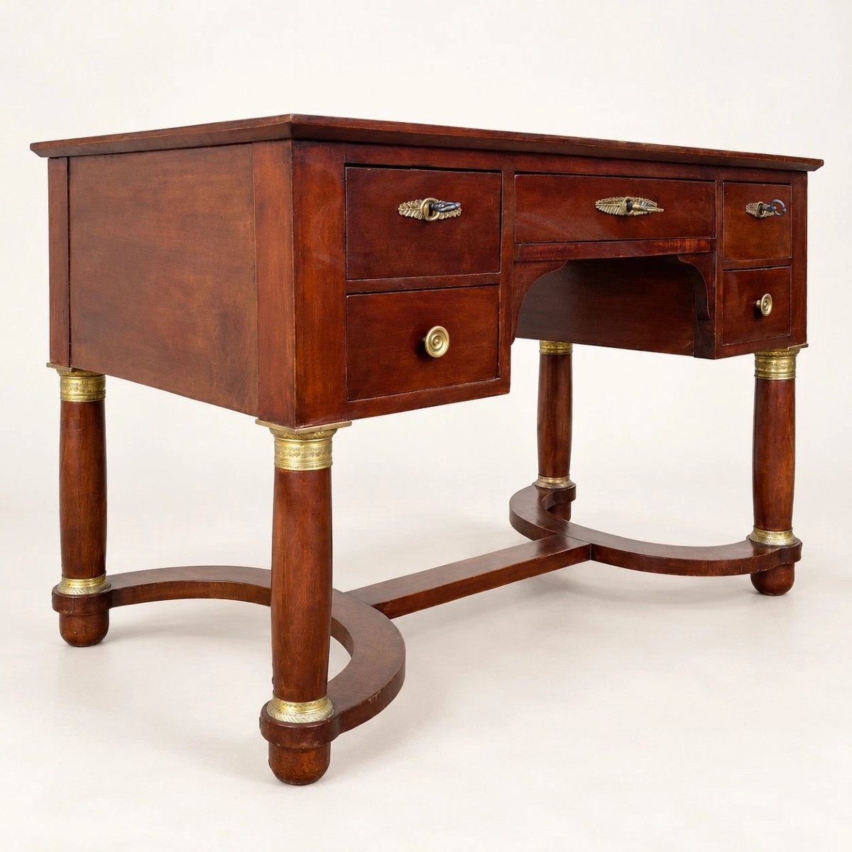 Bureau plat de style Empire en acajou-photo-2