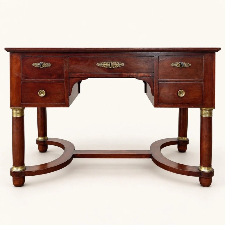 Bureau plat de style Empire en acajou-photo-5