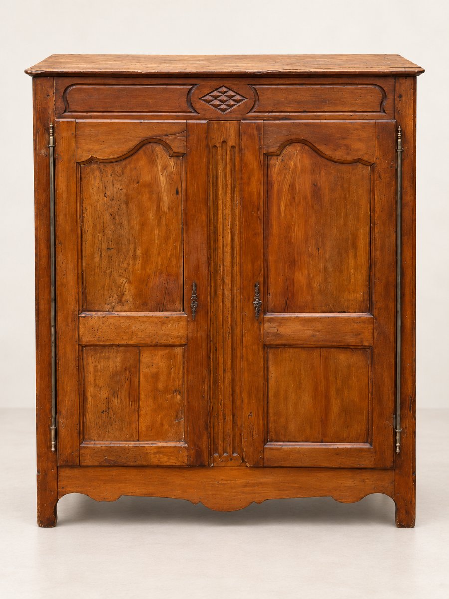 Regional Louis XV-style Two-door Cabinet With Carved Decoration And A Warm Patina