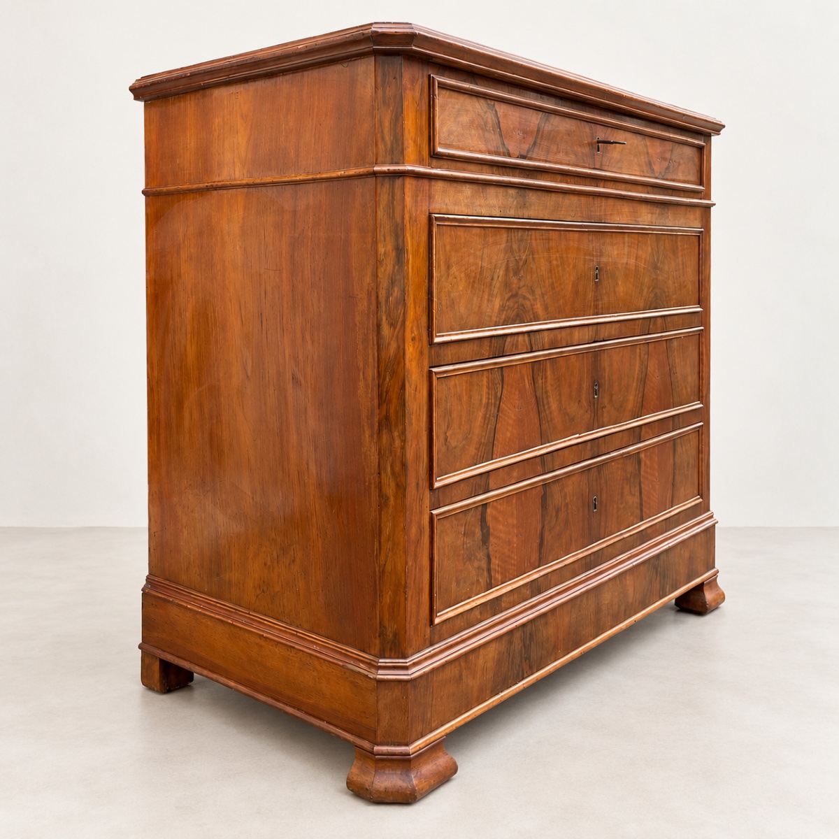Antique Louis-philippe-style Walnut Chest Of Drawers-photo-2