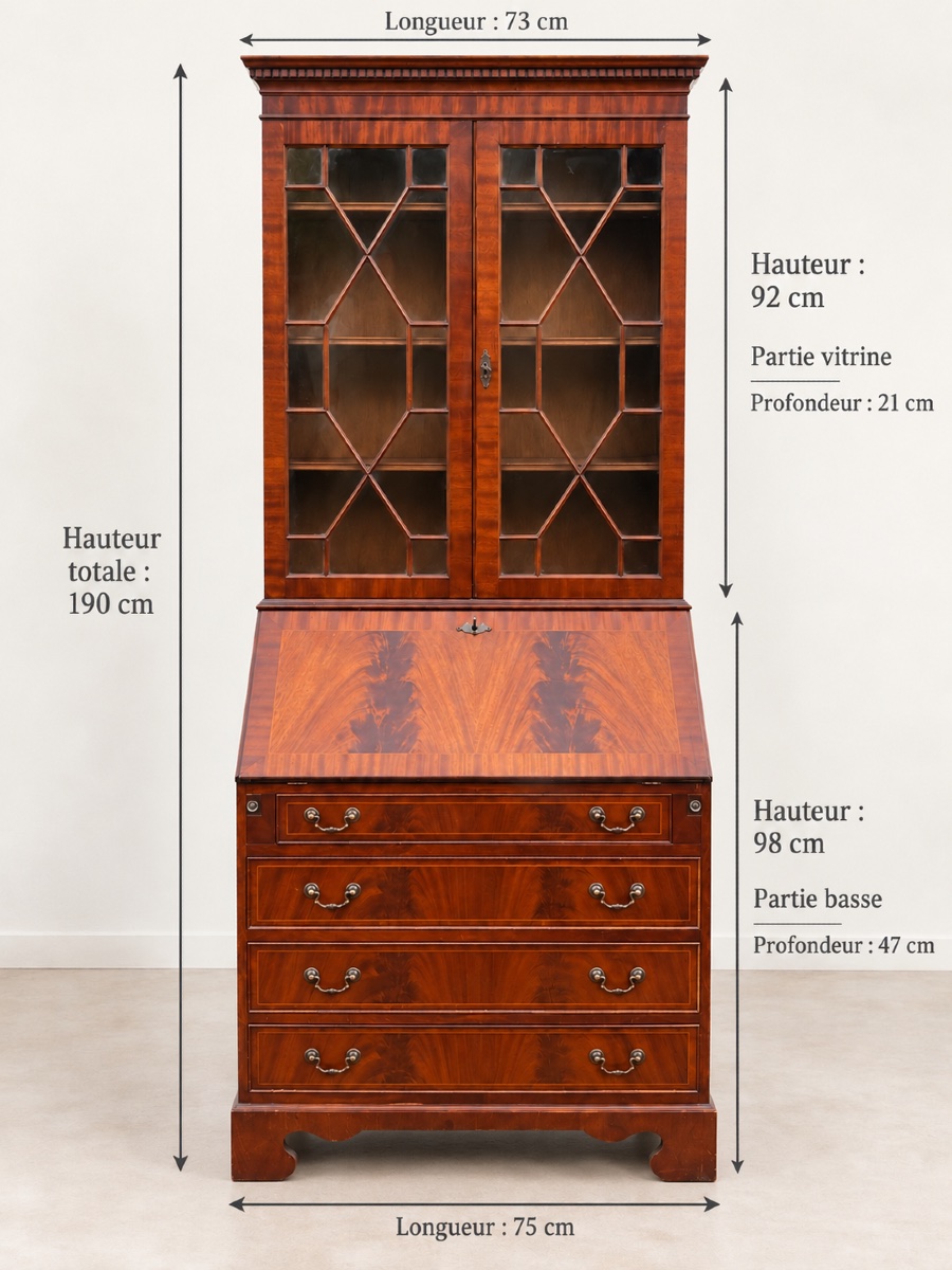 English-style Mahogany And Mahogany-veneered Bookcase-photo-2