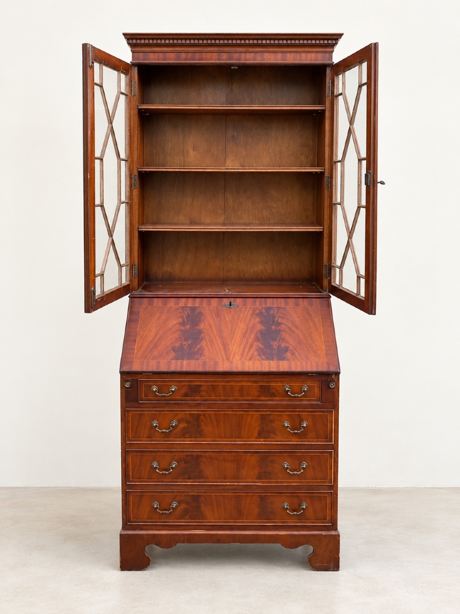 English-style Mahogany And Mahogany-veneered Bookcase-photo-3