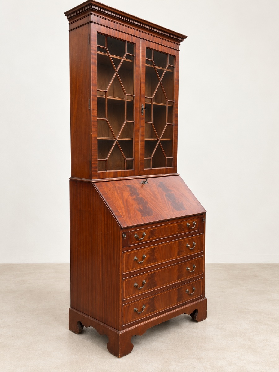 English-style Mahogany And Mahogany-veneered Bookcase-photo-3