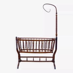 Berceau en Bois avec Berceau en Lin, 1920s