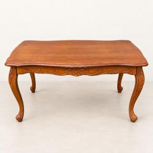 Louis XV-style Coffee Table In Carved Walnut 
