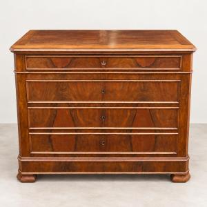 Antique Louis-philippe-style Walnut Chest Of Drawers