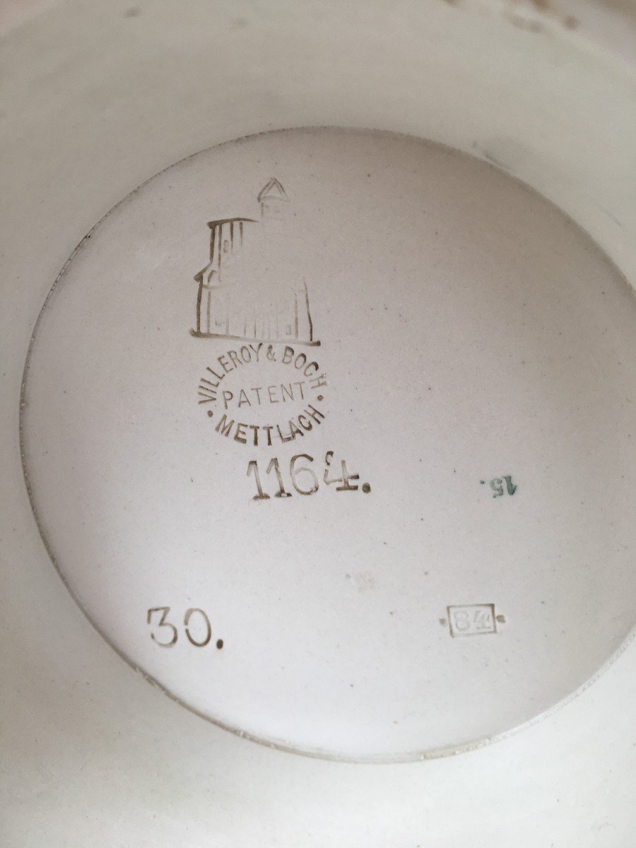 Villeroy And Boch Mettlach 1164 German Beer Mug Dated 1884-photo-8