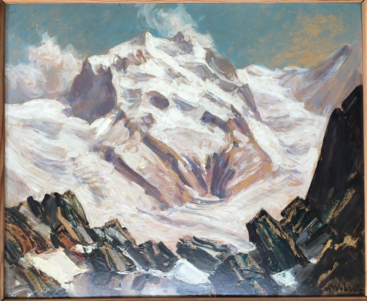 Tableau Peinture Marcel Wibault Paysage De Montagne Chamonix
