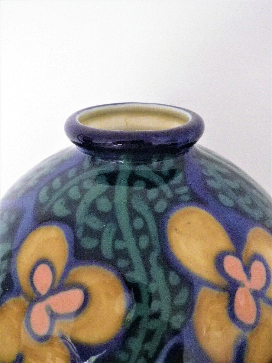 Rare Vase Camille Tharaud En Porcelaine De Limoges Années 30 Art Déco-photo-3