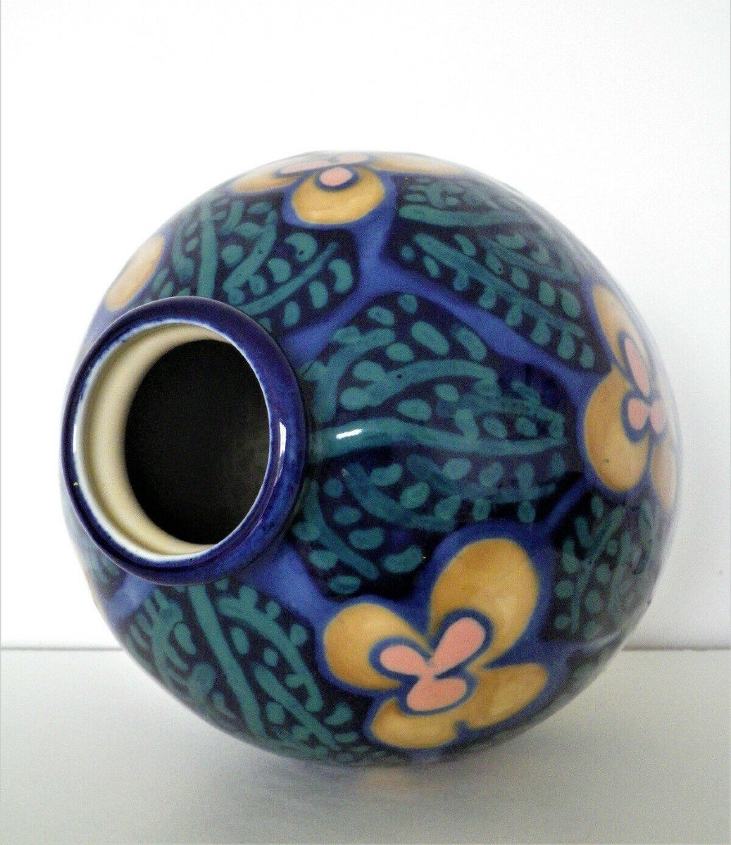 Rare Vase Camille Tharaud En Porcelaine De Limoges Années 30 Art Déco-photo-1