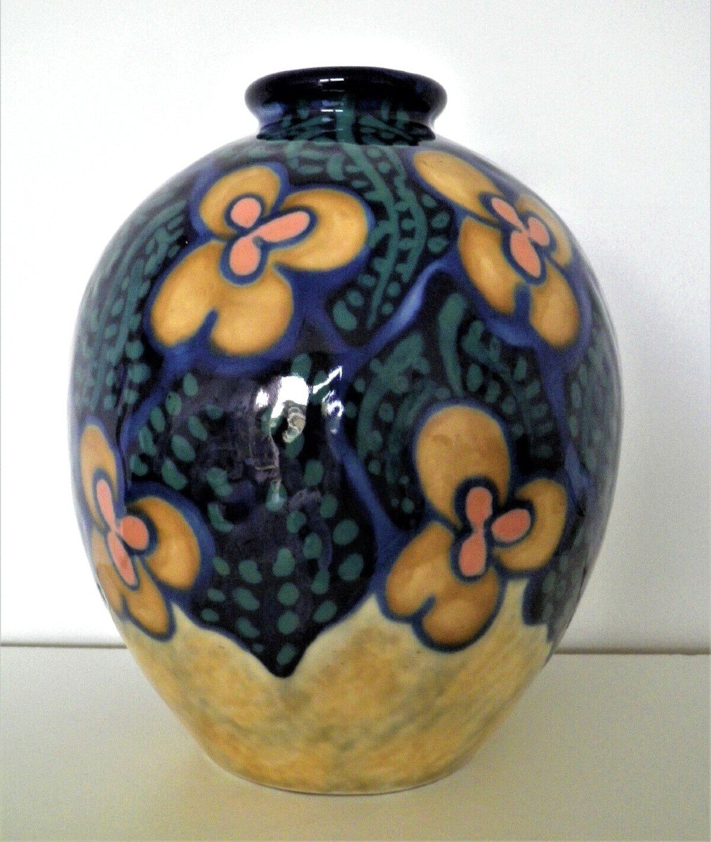 Rare Vase Camille Tharaud En Porcelaine De Limoges Années 30 Art Déco