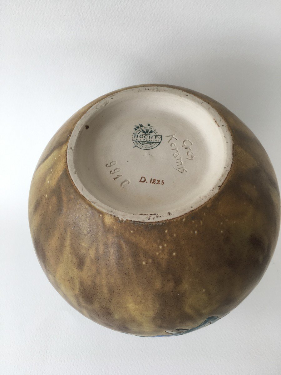 Vase Art Déco Boch Frères La Louvière Par Charles Catteau Grès Keramis-photo-4
