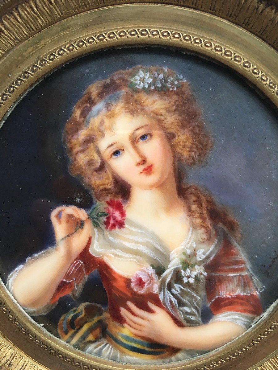 Miniature Portrait Of A Woman By Jean Urbain Guérin (1760-1836)-photo-2