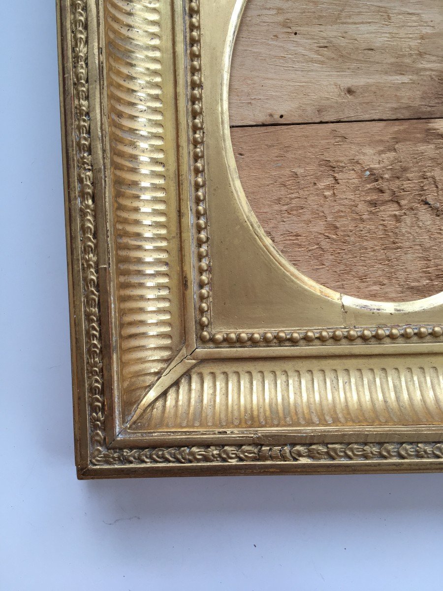 19th Century Leaf Gilding Channel Frame-photo-2