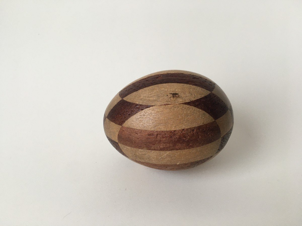 Oeuf à Repriser Ancien En Bois Art Populaire Couture-photo-3