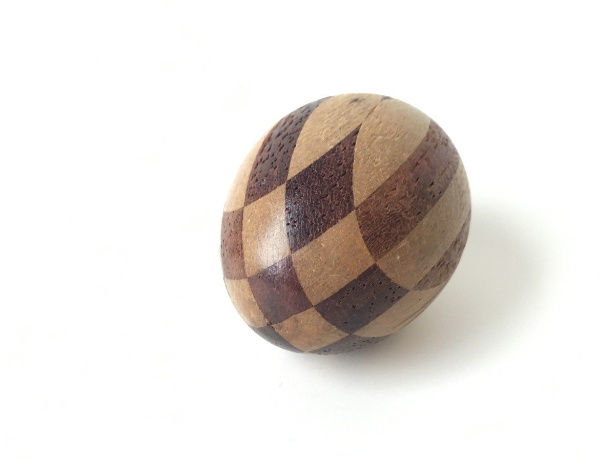 Oeuf à Repriser Ancien En Bois Art Populaire Couture-photo-2