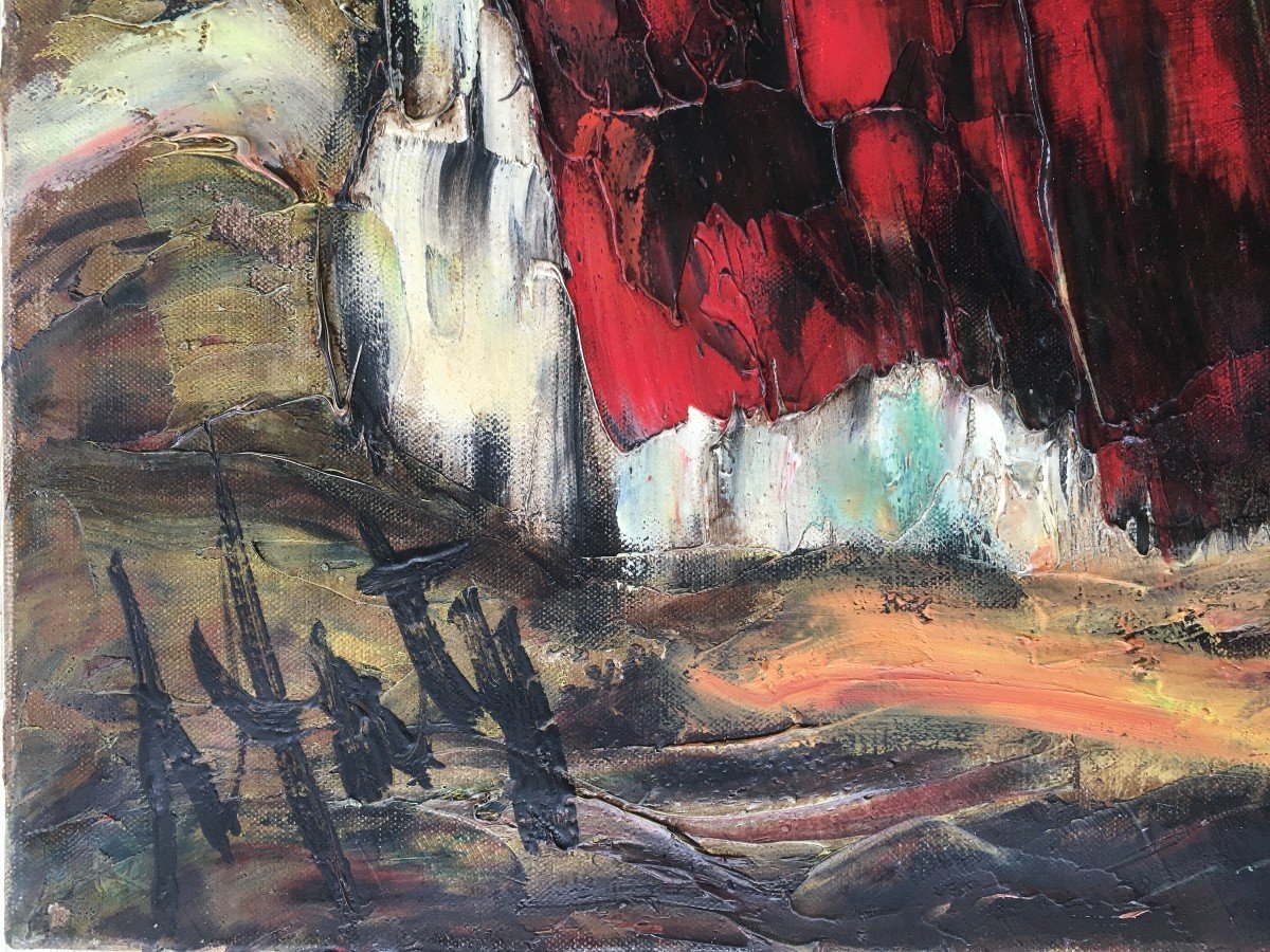 Tableau Maisons Aux Toits Rouges Par Henri d'Anty 1910-1998-photo-3