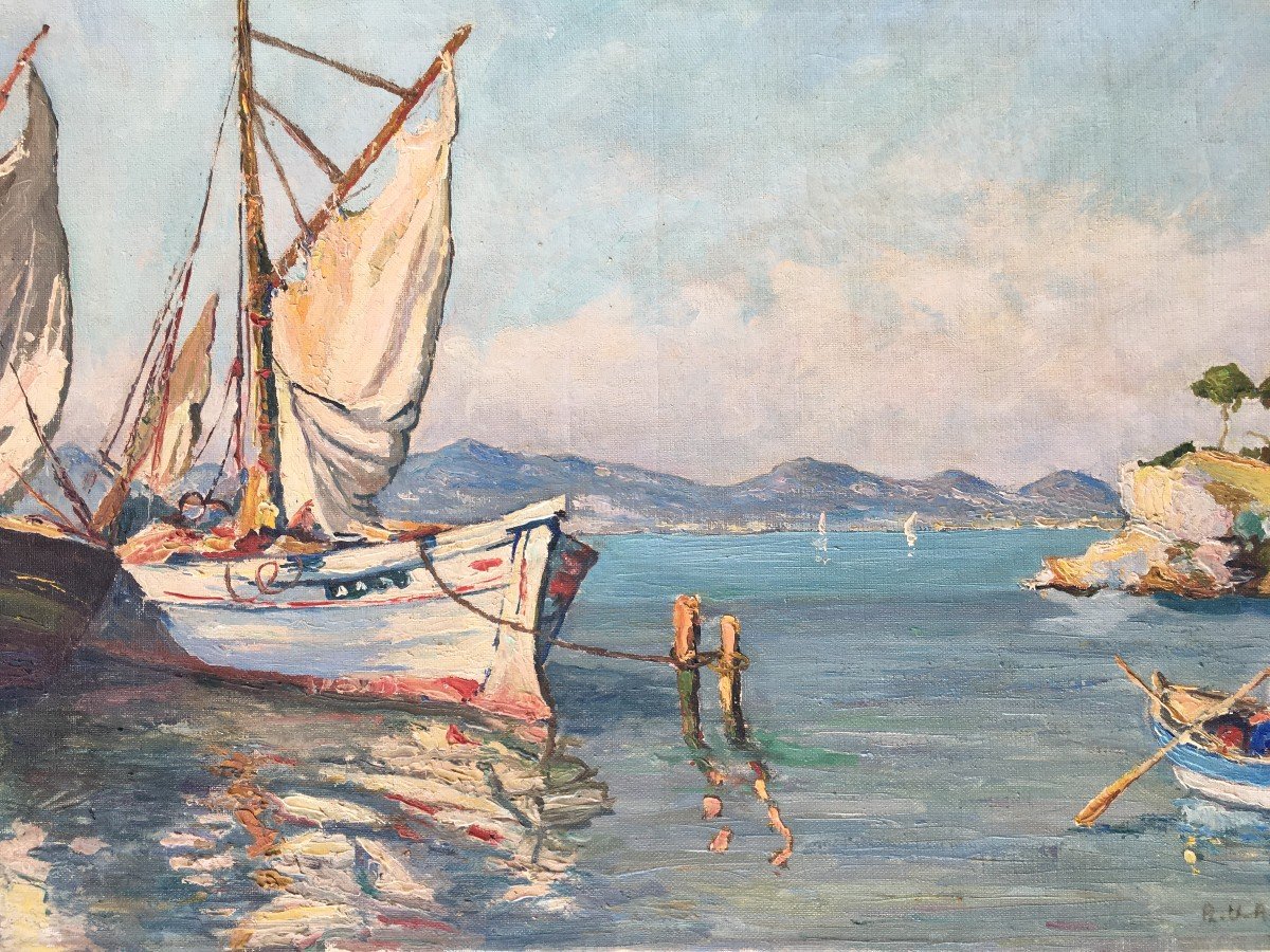 Mediterranean Seaside Painting Painting-photo-2