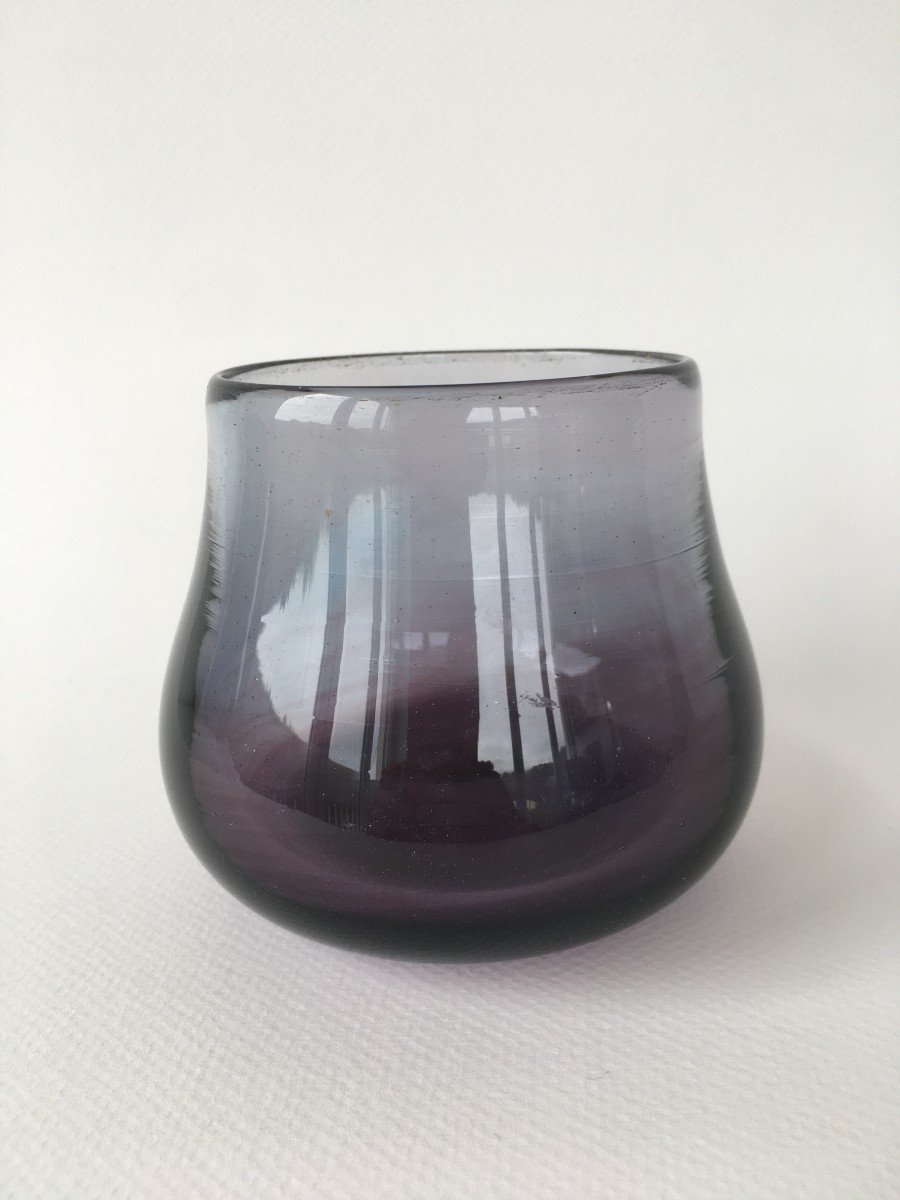 Série De Trois Vase Verrerie Dieulefit Claude Morin-photo-3