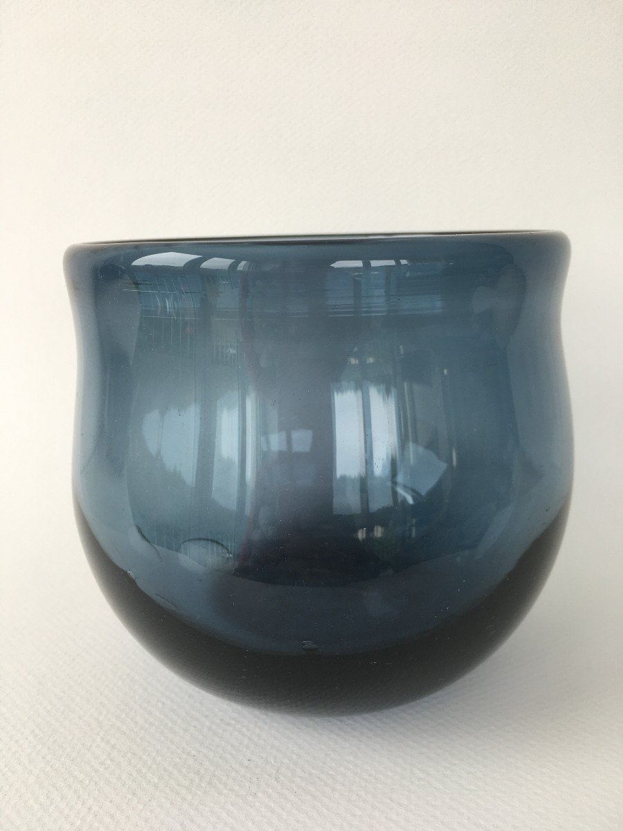 Série De Trois Vase Verrerie Dieulefit Claude Morin-photo-3
