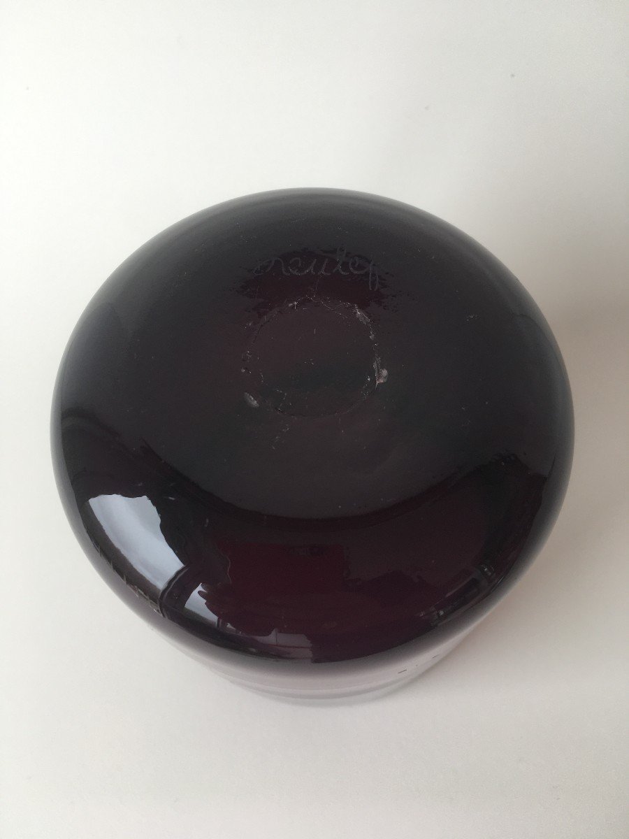 Série De Trois Vase Verrerie Dieulefit Claude Morin-photo-8