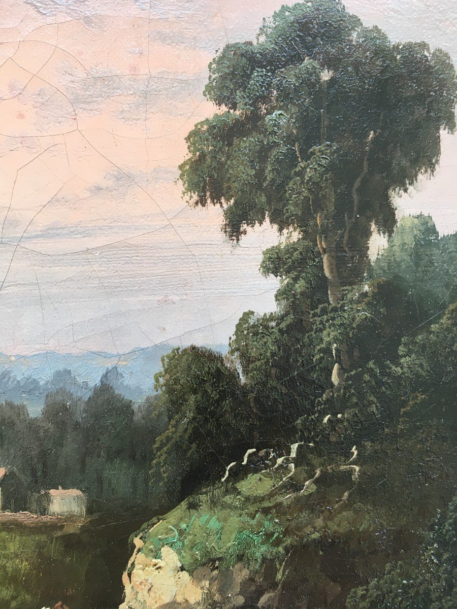 Animated Landscape Painting Late 18th Century-photo-4