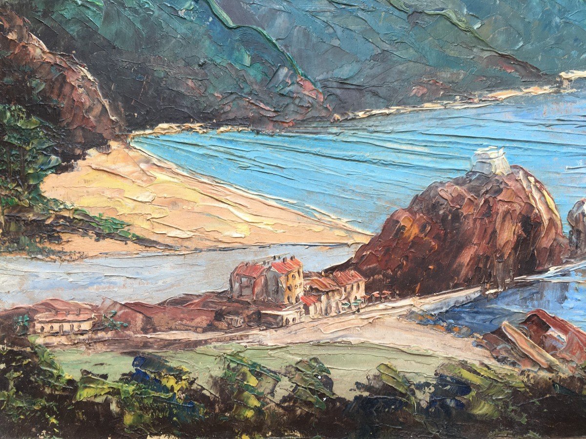 Tableau Jacques Vigon Corse Golf De Porto De Mer Méditerranée-photo-2