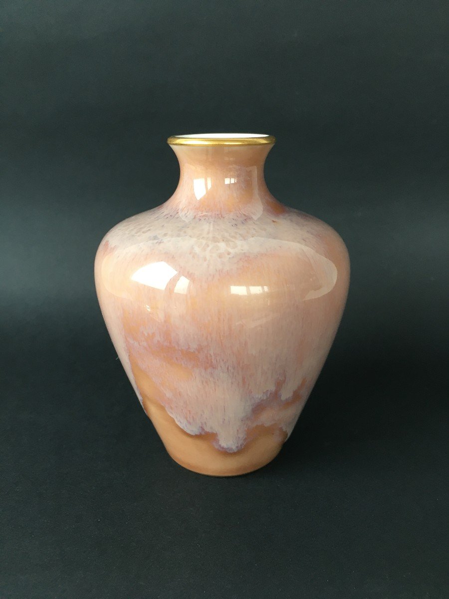 Small Art Nouveau Flamed Vase Manufacture Nationale De Sèvres 1902-photo-3