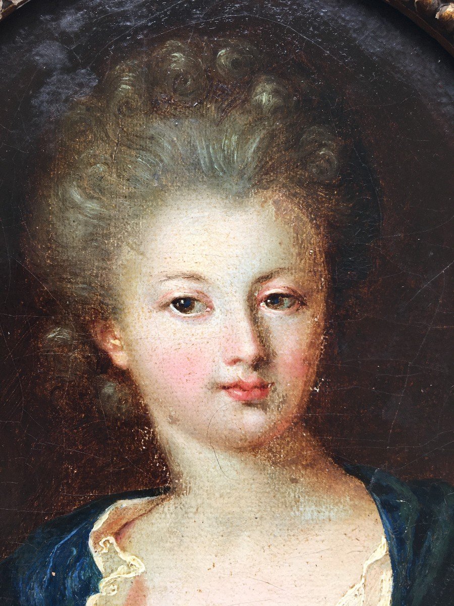 Tableau Portrait De Jeune Femme Fin XVIIIeme-photo-3