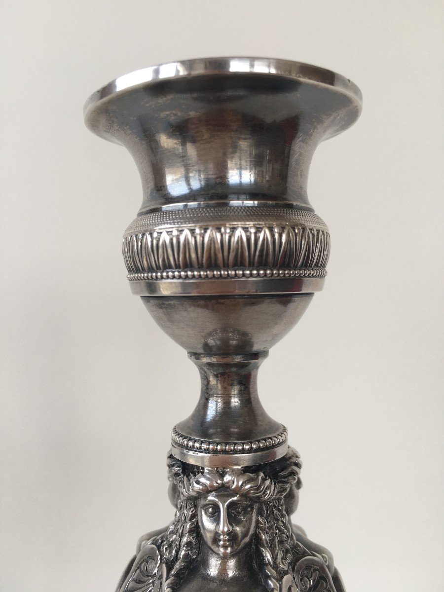 Bougeoir En Argent époque Empire Poinçon Coq-photo-1