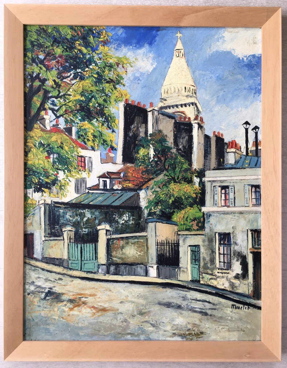 Tableau De Montmartre Par Elisée Maclet 1881-1962 Ecole De Paris-photo-2