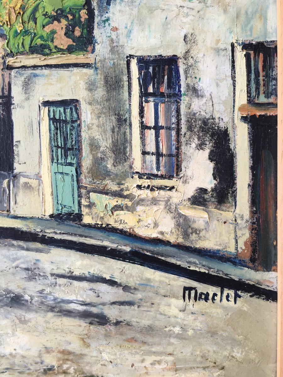 Tableau De Montmartre Par Elisée Maclet 1881-1962 Ecole De Paris-photo-1