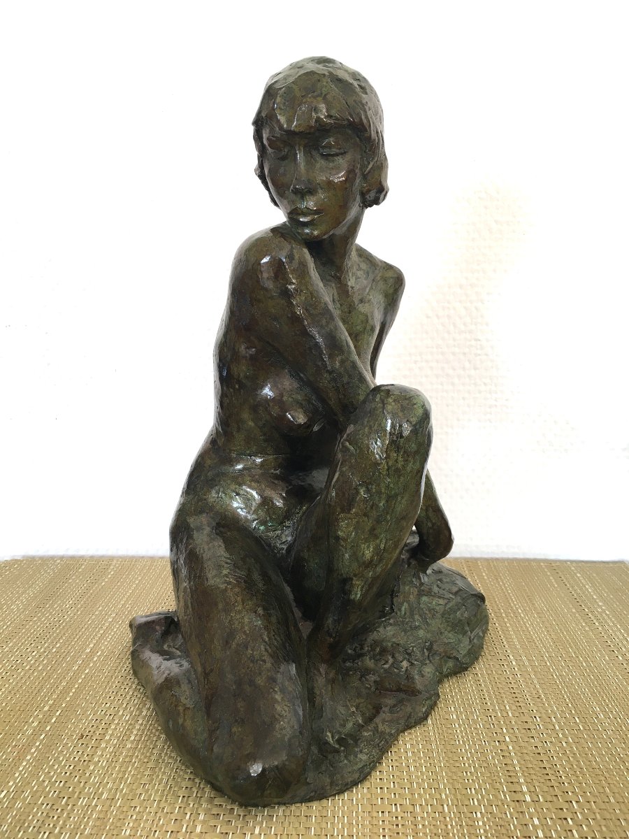 bronze femme par Marie Josephe BOURRON (1931-2012)-photo-2