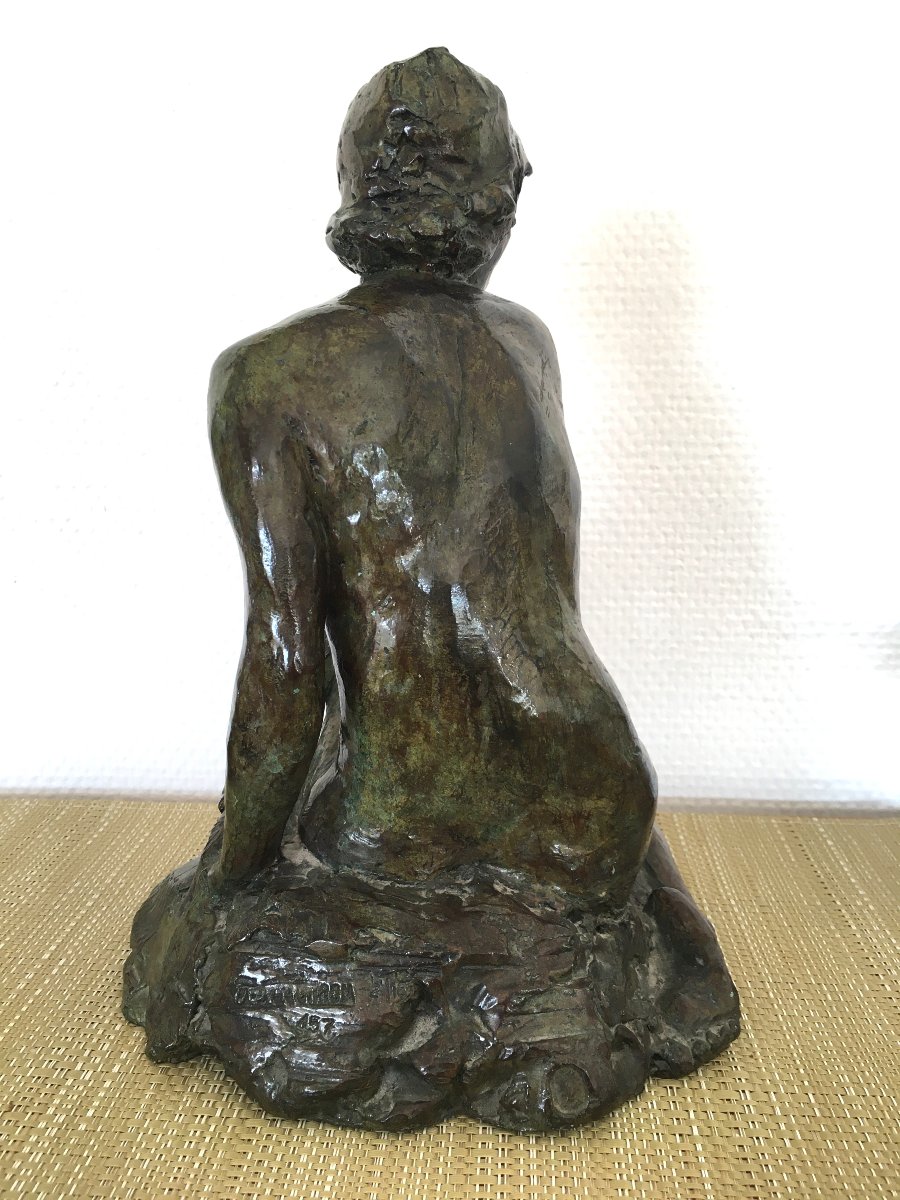 bronze femme par Marie Josephe BOURRON (1931-2012)-photo-4